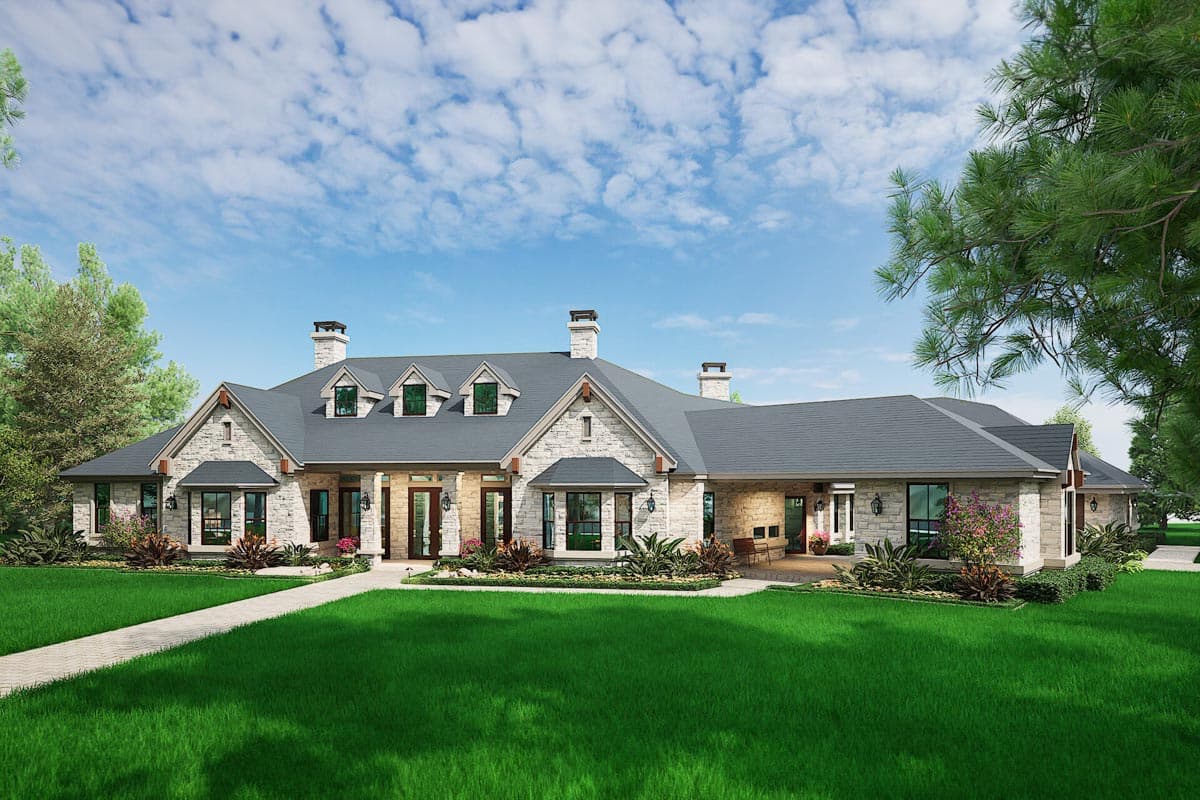 Plan 36238TX: 4-Bed Hill Country Ranch House Plan with V-Shaped Footprint - 6610 Sq Ft - Image #8 - Country, Hill Country, Ranch, Traditional