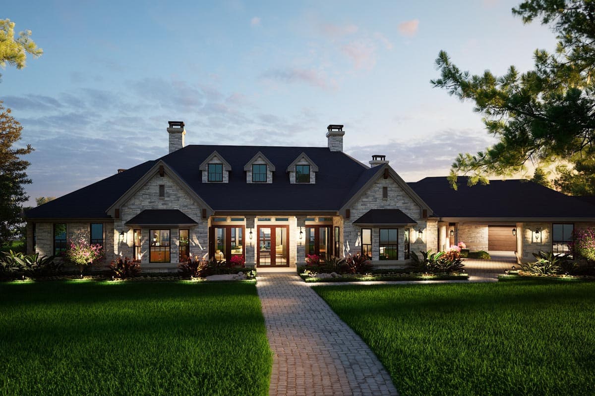 Plan 36238TX: 4-Bed Hill Country Ranch House Plan with V-Shaped Footprint - 6610 Sq Ft - Image #11 - Country, Hill Country, Ranch, Traditional