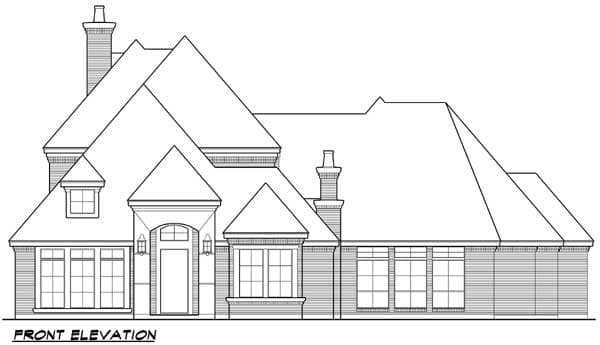 Plan 36239TX: 3-Bed House Plan with Parking for 4 Cars in Back - Image #19 - European, Traditional