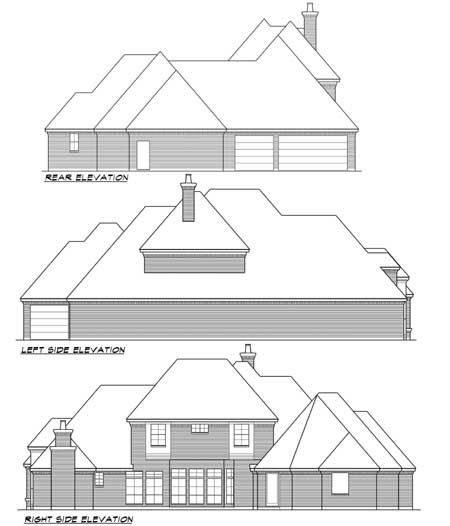 Plan 36239TX: 3-Bed House Plan with Parking for 4 Cars in Back - Image #20 - European, Traditional