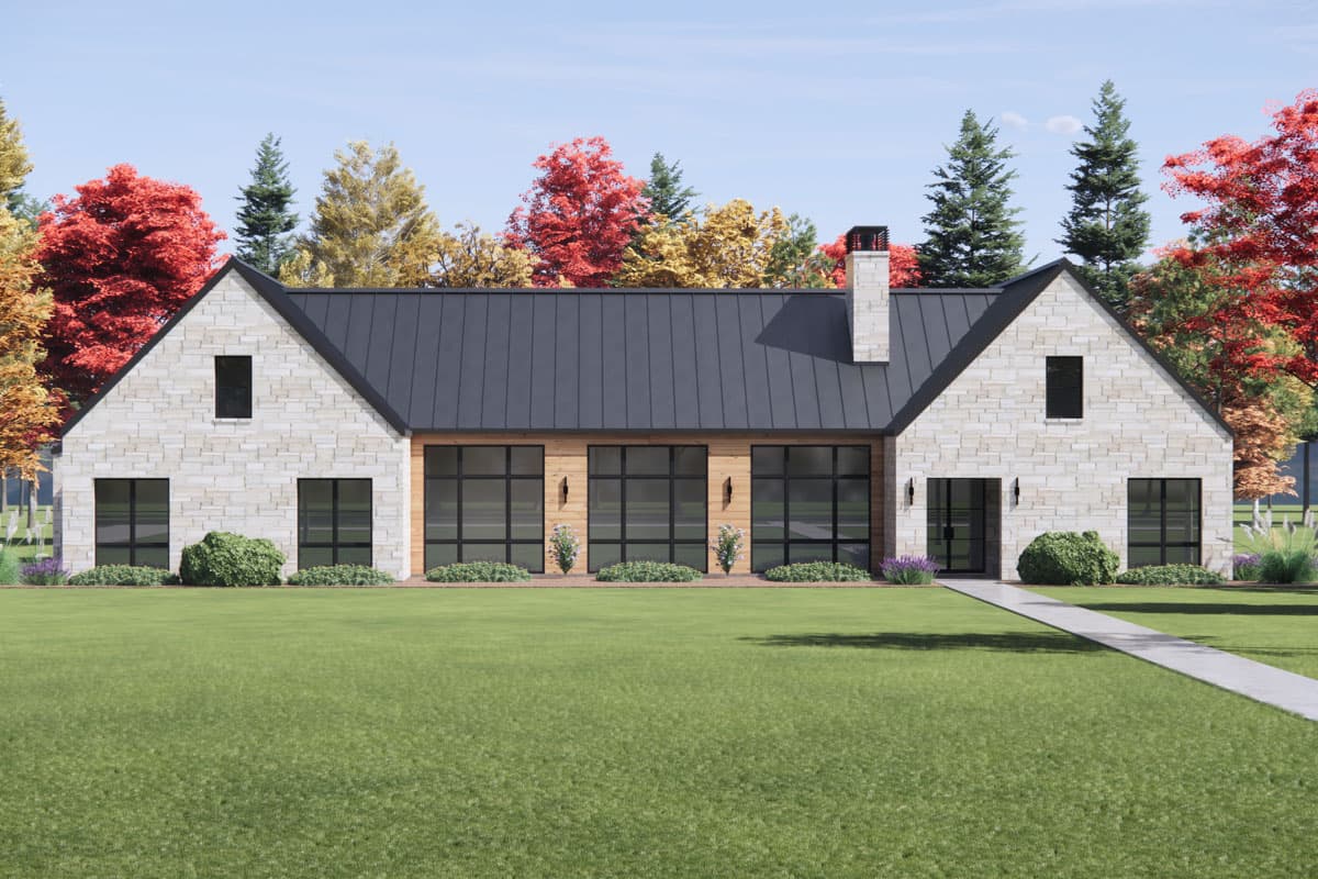 Plan 818130JSS: Contemporary Scandinavian Inspired House Plan with Bonus Room - Image #5 - Contemporary, Modern, Ranch, Scandinavian