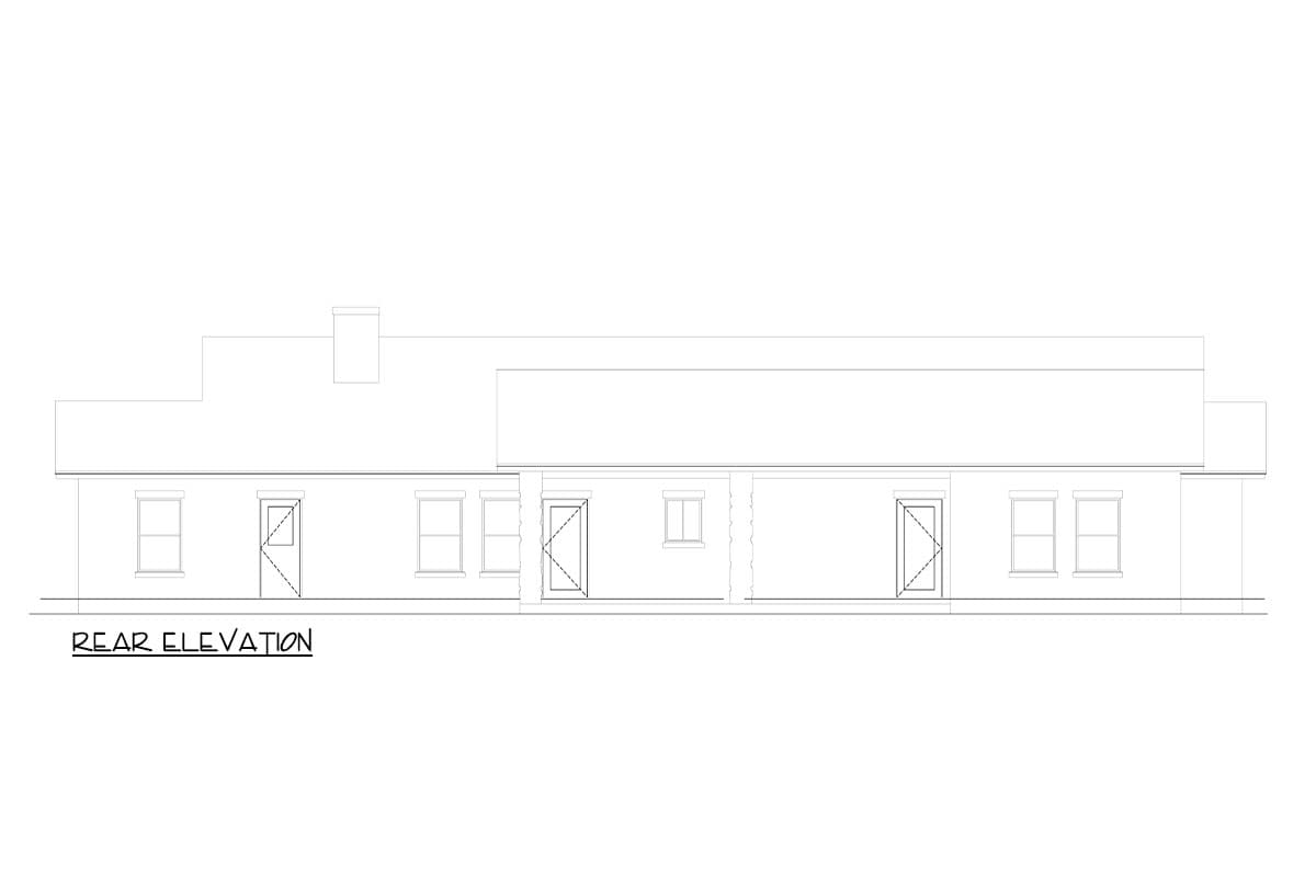 Plan 264132KMD: 3-Bed Southern Ranch House Plan with Rear Covered Patio - 2522 Sq Ft - Image #4 - Country, Ranch, Southern
