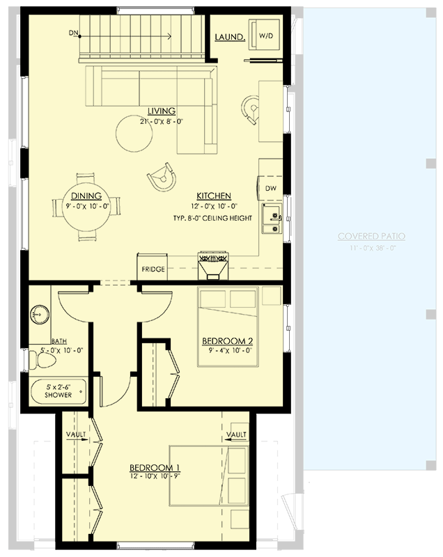Plan 270098AF: Modern Farmhouse-Style Garage with 873 Sq Ft 2-Bed Apartment Upstairs - Floor Plan - 2nd Floor - Carriage, Country, Modern Farmhouse, New American