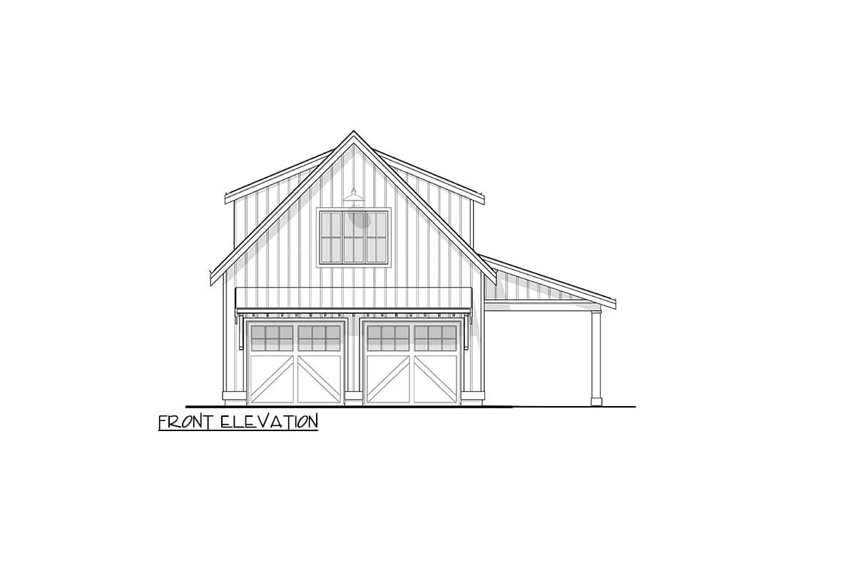Plan 270098AF: Modern Farmhouse-Style Garage with 873 Sq Ft 2-Bed Apartment Upstairs - Image #8 - Carriage, Country, Modern Farmhouse, New American