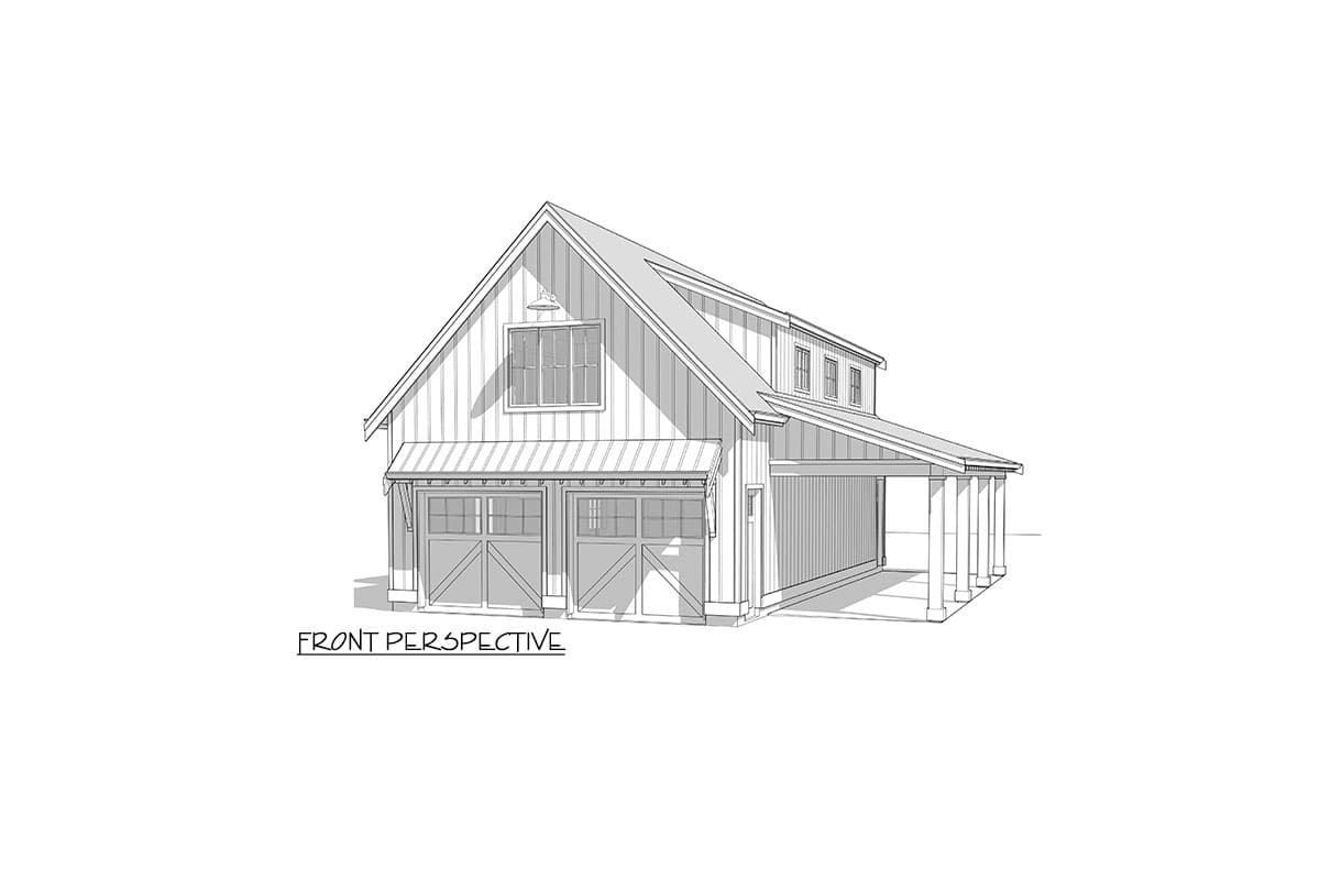 Plan 270098AF: Modern Farmhouse-Style Garage with 873 Sq Ft 2-Bed Apartment Upstairs - Image #6 - Carriage, Country, Modern Farmhouse, New American