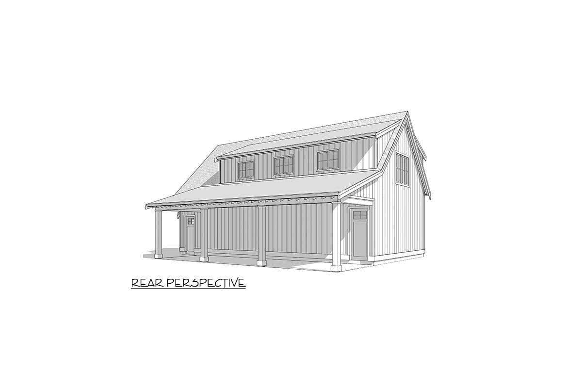 Plan 270098AF: Modern Farmhouse-Style Garage with 873 Sq Ft 2-Bed Apartment Upstairs - Image #7 - Carriage, Country, Modern Farmhouse, New American