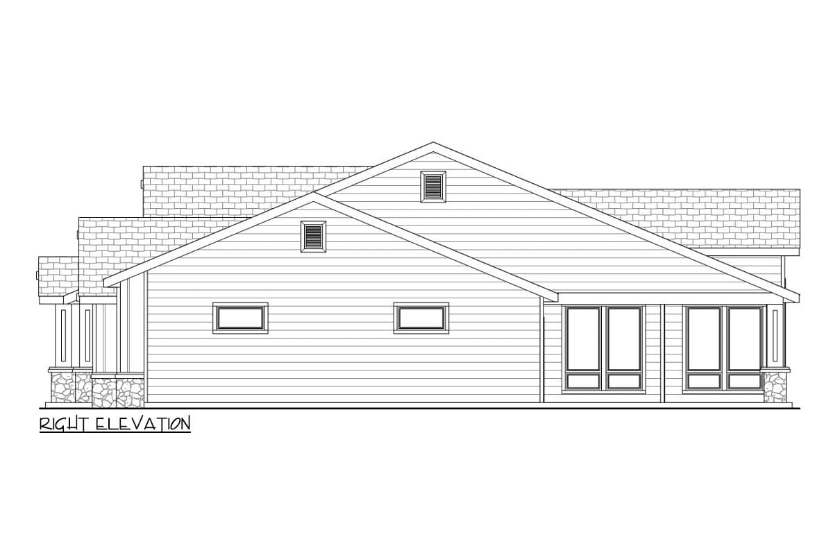 Plan 580100DFT: 3-Bed Craftsman Style Home Plan with Formal Dining Area and Walk-in Pantry - 1781 Sq Ft - Image #5 - Craftsman, Prairie, Ranch
