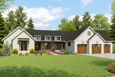 4 Bed Modern Farmhouse Plan with Split Bedrooms and Large Outdoor Living - 3420 Sq Ft