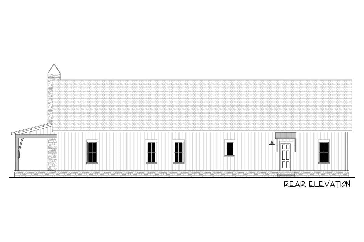Plan 51964HZ: 3-Bedroom Barndo-Style Farmhouse House Plan Under 2000 Square Feet - Image #6 - Barndominium, Country, Farmhouse, Modern Farmhouse, New American