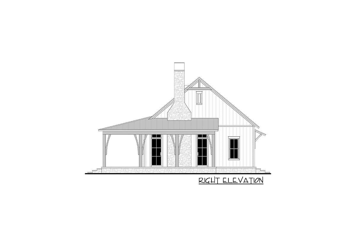 Plan 51964HZ: 3-Bedroom Barndo-Style Farmhouse House Plan Under 2000 Square Feet - Image #7 - Barndominium, Country, Farmhouse, Modern Farmhouse, New American