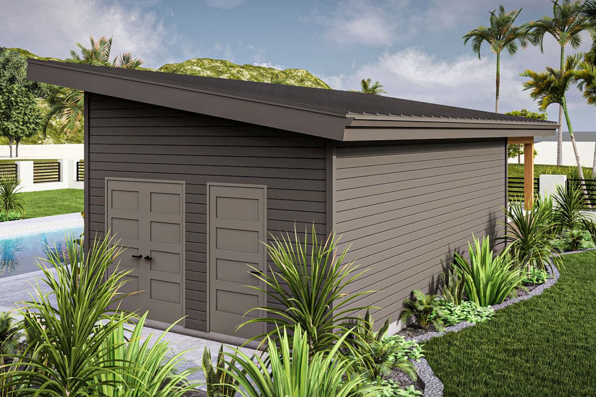 Plan 623366DJ: Contemporary Pool House with Outdoor Kitchen  - Image #8 - Contemporary, Modern