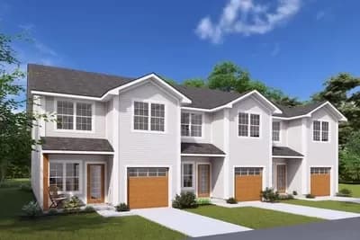 Two-Story Traditional Triplex House Plan with 3 Bed Units - 1853 Sq Ft Each
