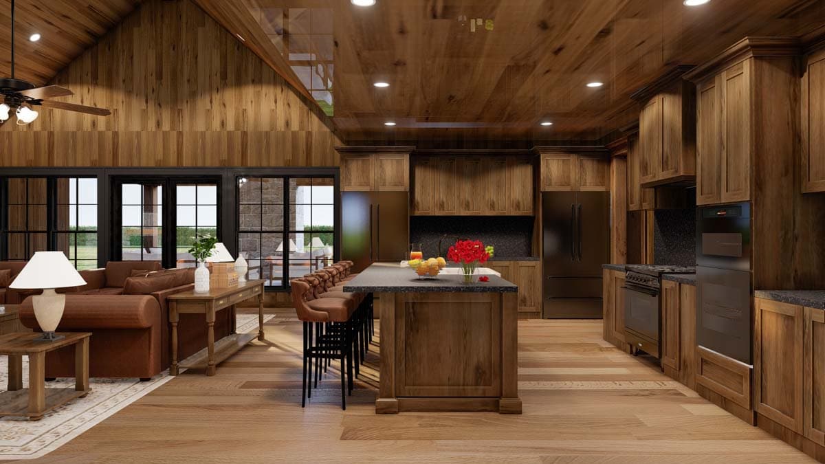 Plan 70887MK: New American Barndominium-Style Plan with Outdoor Fireplace and Oversized RV Garage- 2631 Sq Ft - Image #8 - Barndominium, Country, Craftsman, Farmhouse, New American, Southern