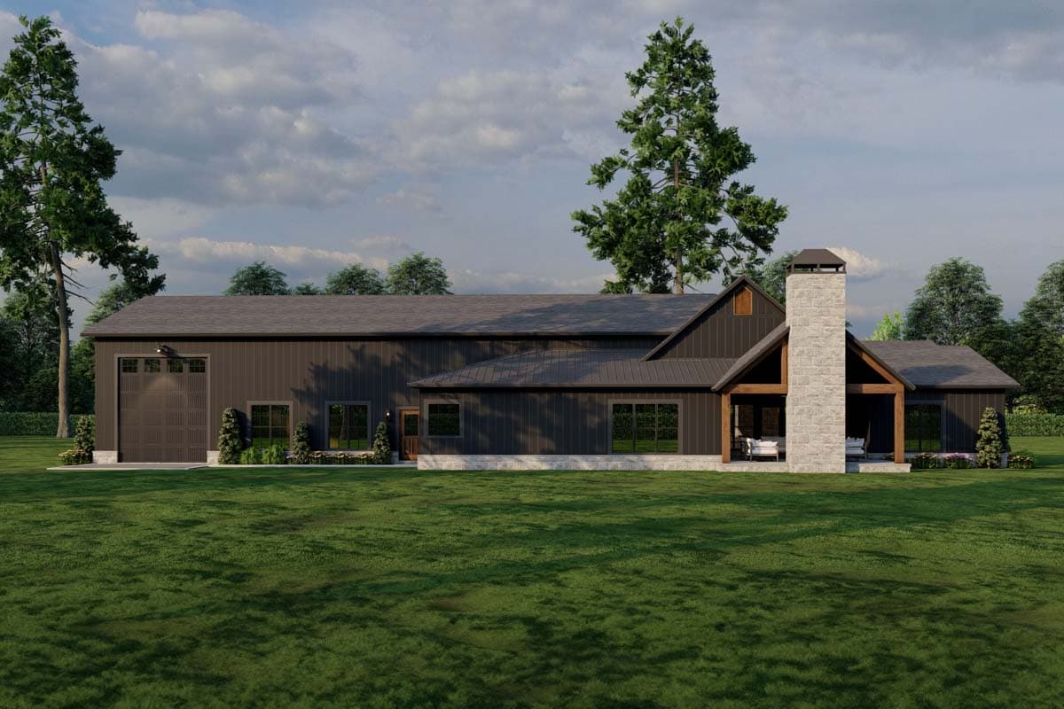 Plan 70887MK: New American Barndominium-Style Plan with Outdoor Fireplace and Oversized RV Garage- 2631 Sq Ft - Image #15 - Barndominium, Country, Craftsman, Farmhouse, New American, Southern