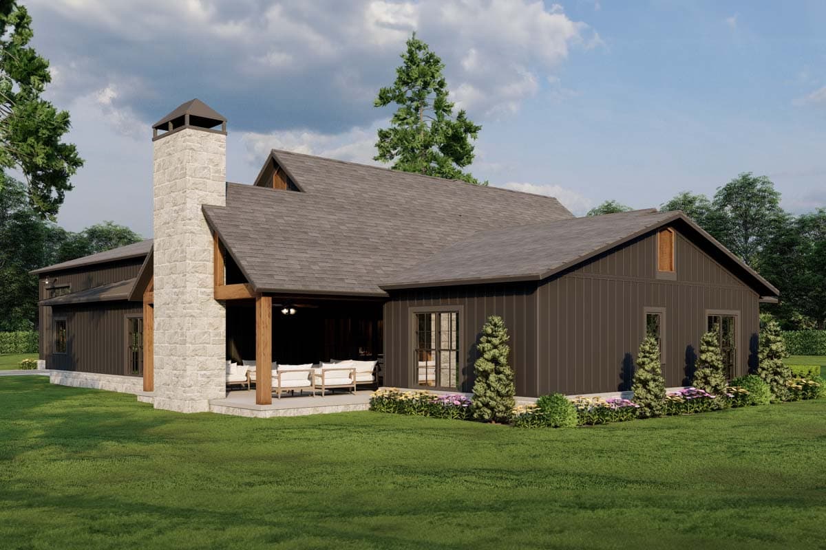 Plan 70887MK: New American Barndominium-Style Plan with Outdoor Fireplace and Oversized RV Garage- 2631 Sq Ft - Image #17 - Barndominium, Country, Craftsman, Farmhouse, New American, Southern