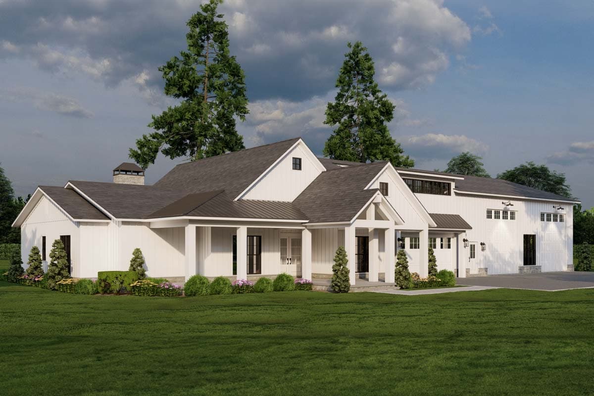 Plan 70887MK: New American Barndominium-Style Plan with Outdoor Fireplace and Oversized RV Garage- 2631 Sq Ft - Image #21 - Barndominium, Country, Craftsman, Farmhouse, New American, Southern