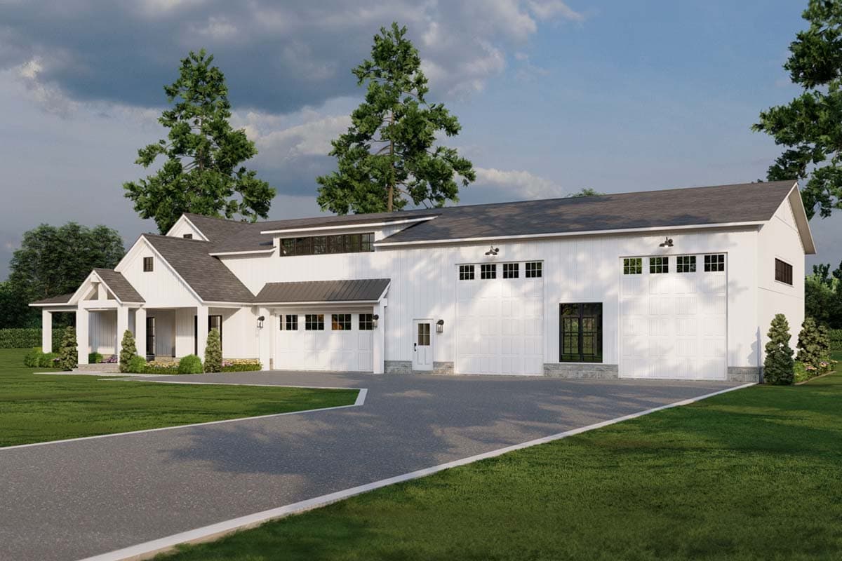 Plan 70887MK: New American Barndominium-Style Plan with Outdoor Fireplace and Oversized RV Garage- 2631 Sq Ft - Image #22 - Barndominium, Country, Craftsman, Farmhouse, New American, Southern