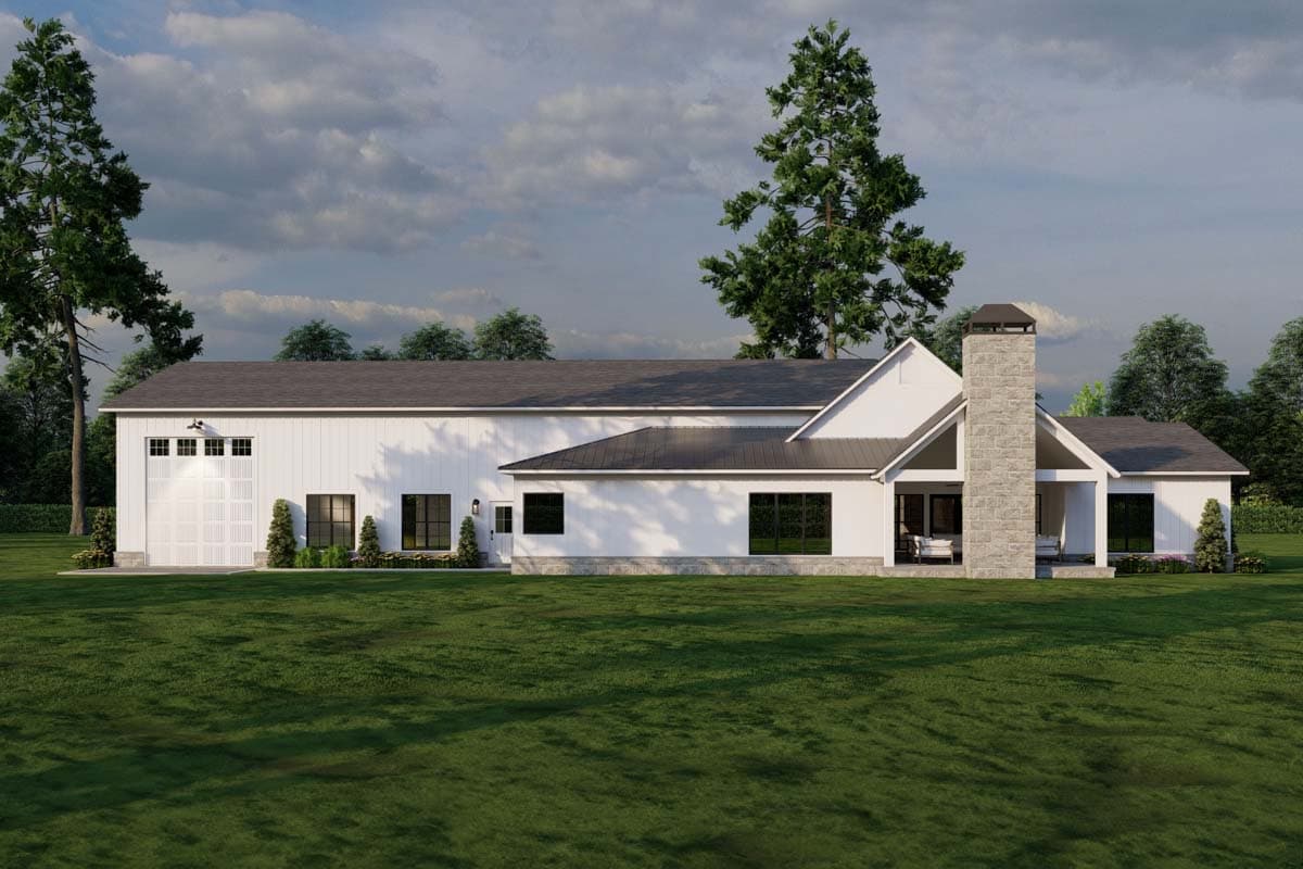 Plan 70887MK: New American Barndominium-Style Plan with Outdoor Fireplace and Oversized RV Garage- 2631 Sq Ft - Image #24 - Barndominium, Country, Craftsman, Farmhouse, New American, Southern