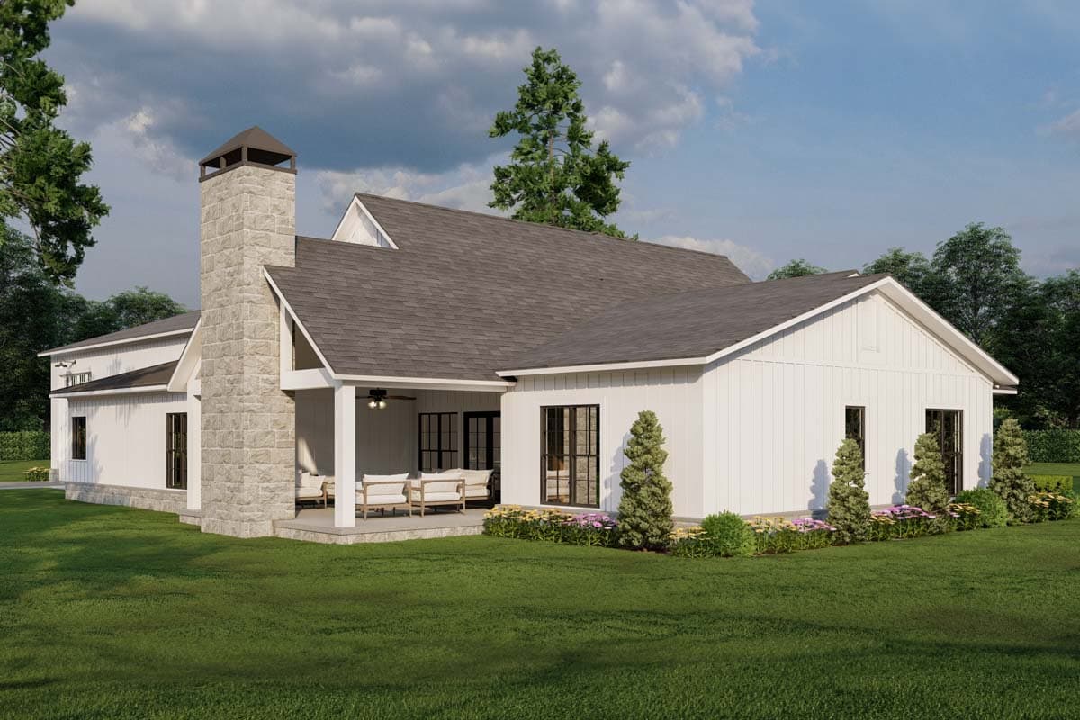 Plan 70887MK: New American Barndominium-Style Plan with Outdoor Fireplace and Oversized RV Garage- 2631 Sq Ft - Image #25 - Barndominium, Country, Craftsman, Farmhouse, New American, Southern