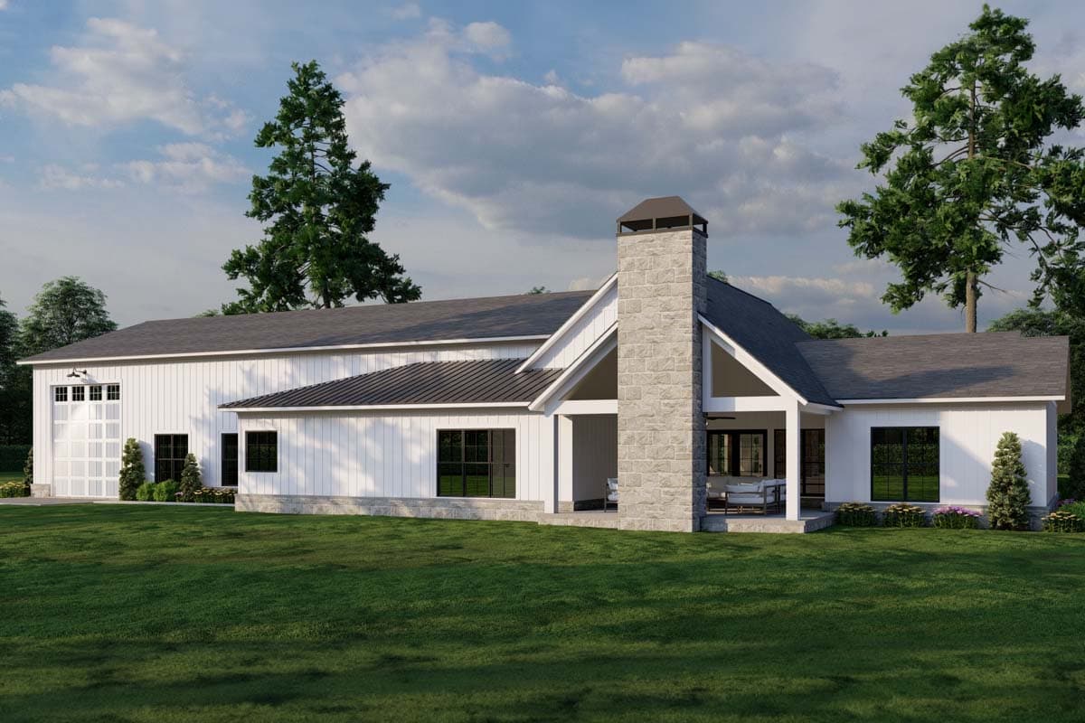 Plan 70887MK: New American Barndominium-Style Plan with Outdoor Fireplace and Oversized RV Garage- 2631 Sq Ft - Image #28 - Barndominium, Country, Craftsman, Farmhouse, New American, Southern