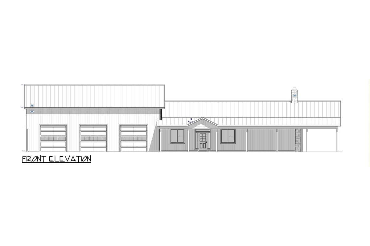Plan 400022FTY: 3-Bed Barndominium Home Plan with Wrap Around Porch and Playroom - 2423 Sq Ft - Image #33 - Barndominium, Country, Farmhouse, New American, Rustic
