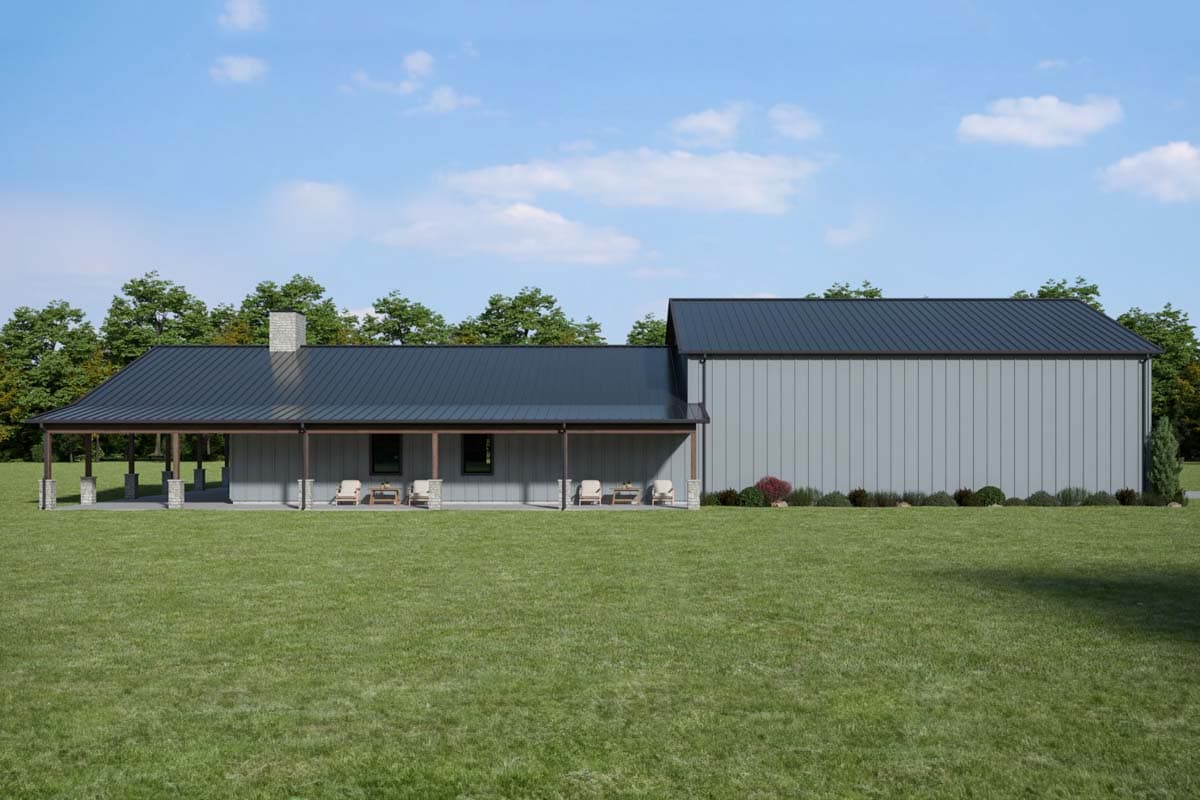 Plan 400022FTY: 3-Bed Barndominium Home Plan with Wrap Around Porch and Playroom - 2423 Sq Ft - Image #31 - Barndominium, Country, Farmhouse, New American, Rustic
