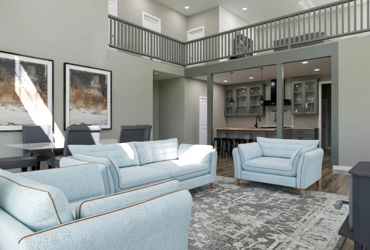 Plan 400023FTY: 2-Story Barndominium-Style Home Plan with Master on 1st Floor and Loft - 2310 Sq Ft - Image #26 - Barndominium, Country, Modern Farmhouse, New American