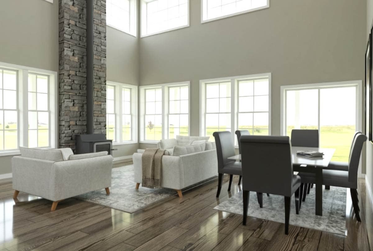 Plan 400023FTY: 2-Story Barndominium-Style Home Plan with Master on 1st Floor and Loft - 2310 Sq Ft - Image #25 - Barndominium, Country, Modern Farmhouse, New American