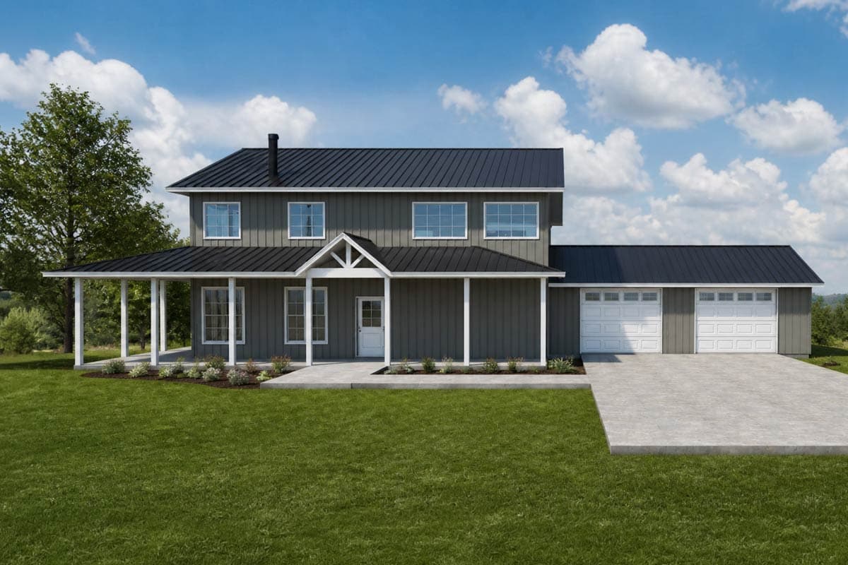 Plan 400023FTY: 2-Story Barndominium-Style Home Plan with Master on 1st Floor and Loft - 2310 Sq Ft - Image #12 - Barndominium, Country, Modern Farmhouse, New American