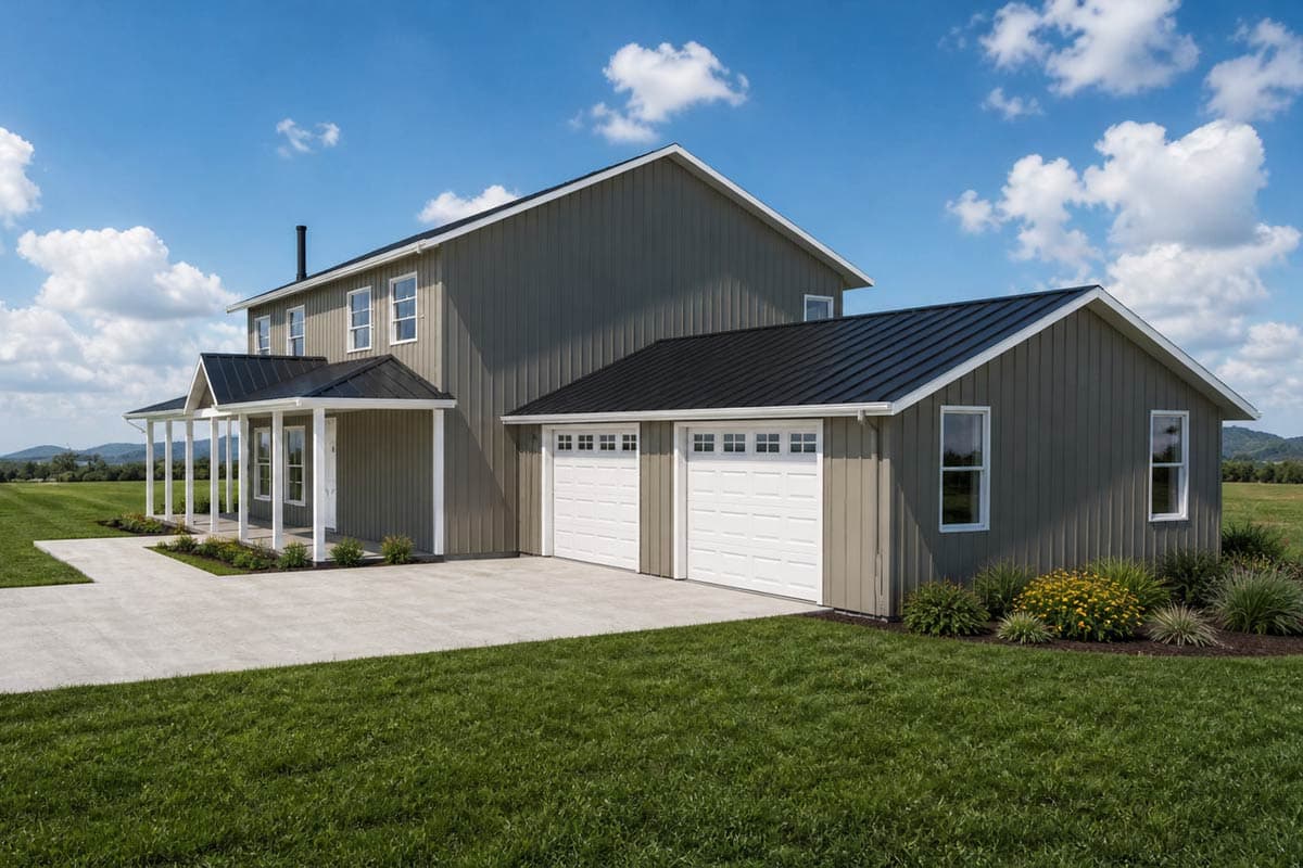 Plan 400023FTY: 2-Story Barndominium-Style Home Plan with Master on 1st Floor and Loft - 2310 Sq Ft - Image #13 - Barndominium, Country, Modern Farmhouse, New American