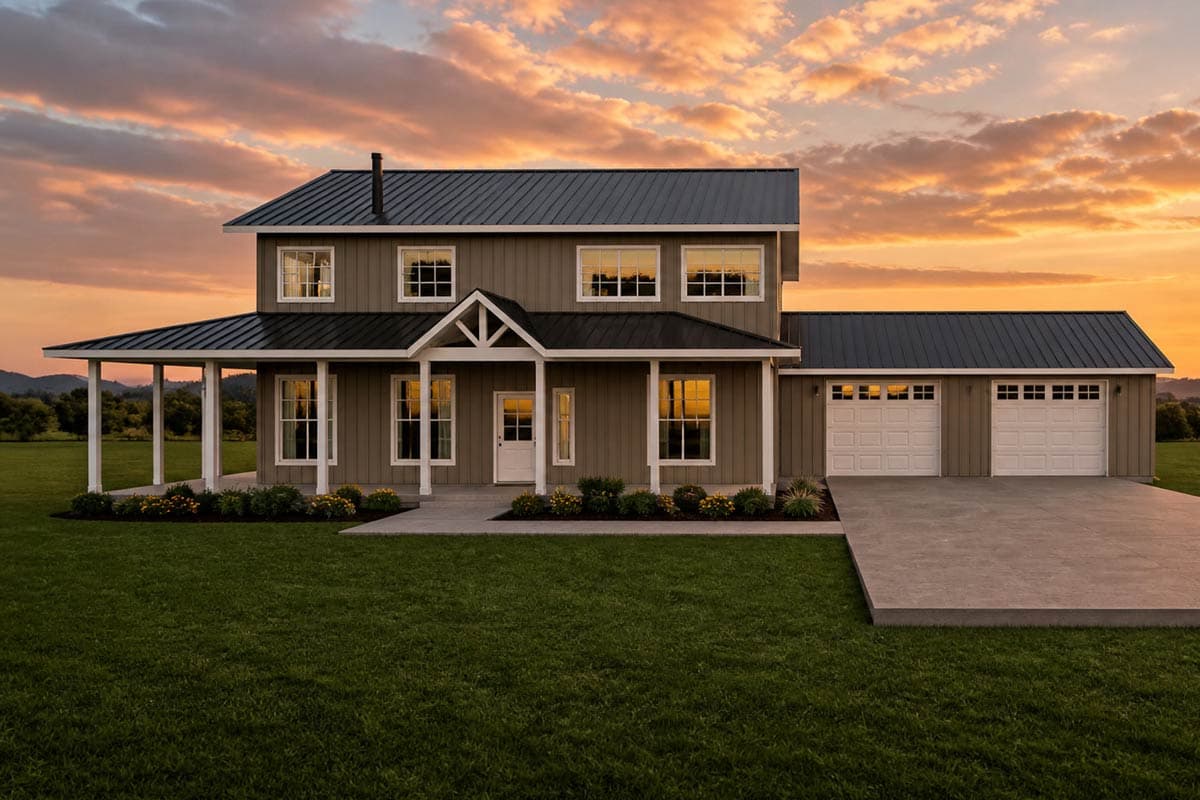 Plan 400023FTY: 2-Story Barndominium-Style Home Plan with Master on 1st Floor and Loft - 2310 Sq Ft - Image #19 - Barndominium, Country, Modern Farmhouse, New American