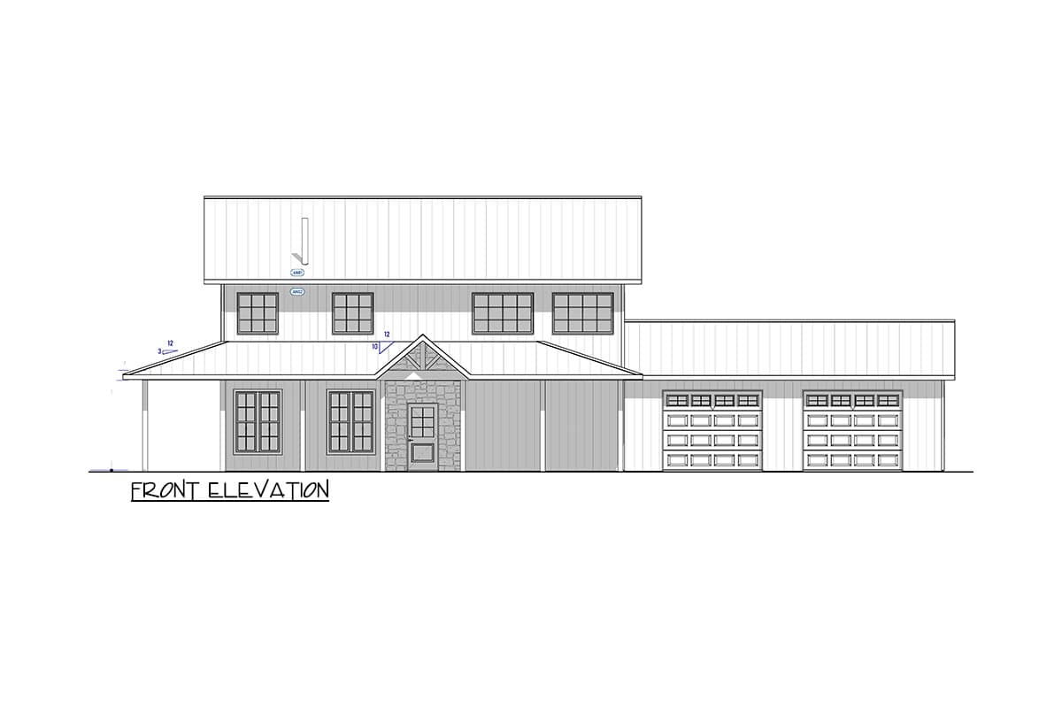 Plan 400023FTY: 2-Story Barndominium-Style Home Plan with Master on 1st Floor and Loft - 2310 Sq Ft - Image #19 - Barndominium, Country, Modern Farmhouse, New American