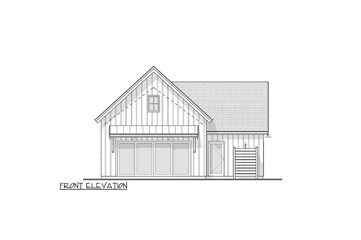 Plan 270100AF: Two-Story Pool House with Loft Above - 587 Sq Ft - Image #5 - Colonial, Country, Craftsman, Modern Farmhouse, New American, Traditional