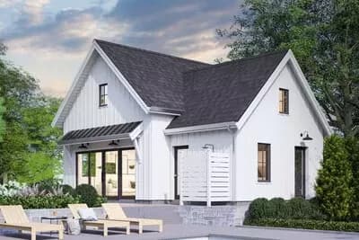 Two-Story Pool House with Loft Above - 587 Sq Ft