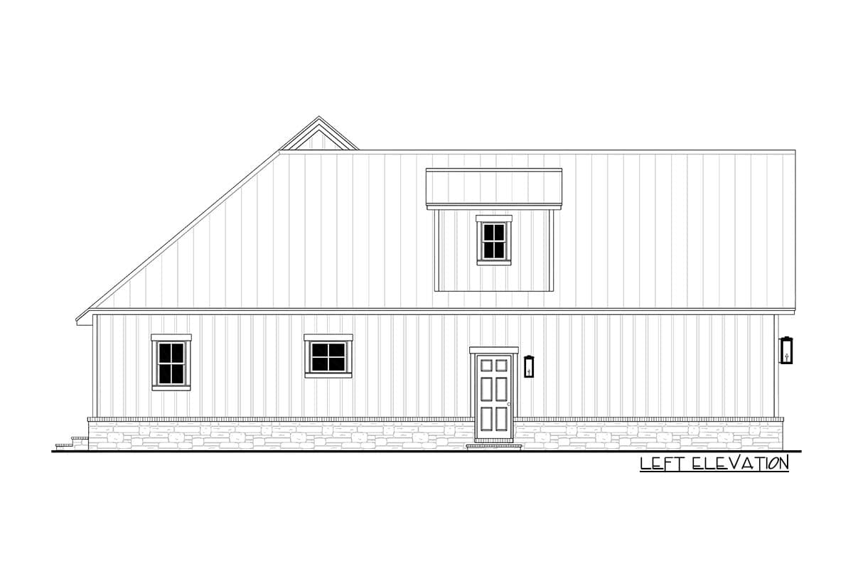 Plan 51965HZ: 3-Bed Modern Farmhouse Starter Home Plan with Optionally Finished Bonus Room - 1793 Sq Ft - Image #4 - Country, Craftsman, Hill Country, Modern Farmhouse, New American, Rustic