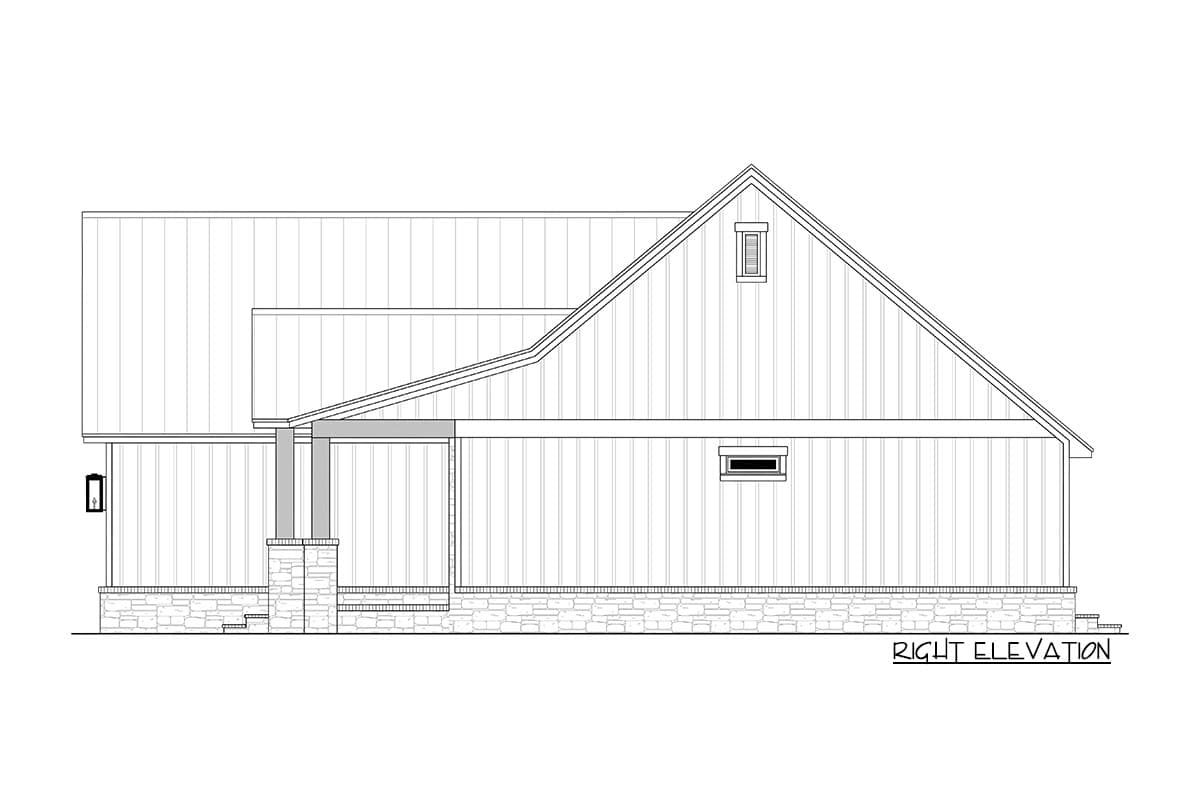 Plan 51965HZ: 3-Bed Modern Farmhouse Starter Home Plan with Optionally Finished Bonus Room - 1793 Sq Ft - Image #7 - Country, Craftsman, Hill Country, Modern Farmhouse, New American, Rustic