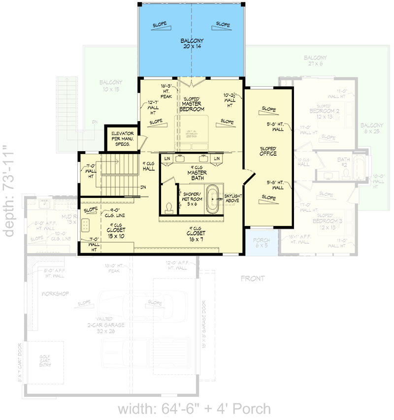 Plan 680331VR: Lake House Plan with Upstairs Master Suite and Optional Lower Level - 2894 Sq Ft - Floor Plan - 2nd Floor - Contemporary, Mountain