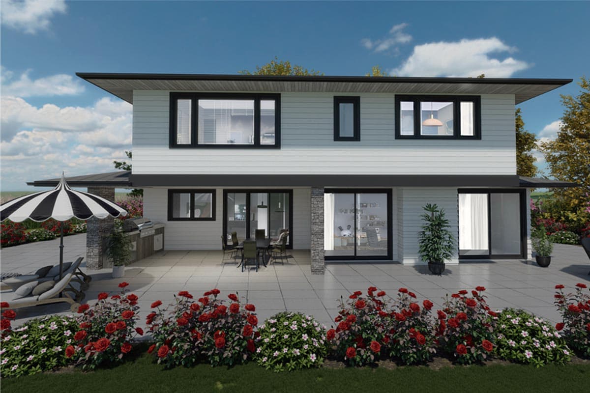 Plan 147009RML: Modern Northwest Style Home Plan with Outdoor Kitchen and 2 Car Garage - Image #7 - Contemporary, Mid Century Modern, Modern, Northwest