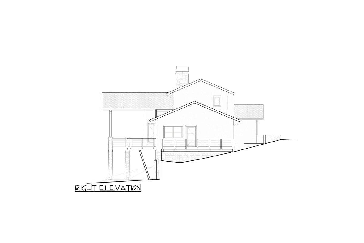 Plan 640009SRA: 4-Bed Mountain Home Plan with Spacious Outdoor Living for Front-Sloping Lot - 3458 Sq Ft - Image #27 - Craftsman, Mid Century Modern, Modern, Mountain, Rustic