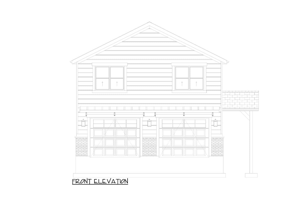 Plan 61507UT: Traditional 2-Bed ADU with Open Concept and Garage Below - 1049 Sq Ft - Image #11 - Carriage, Country, Traditional