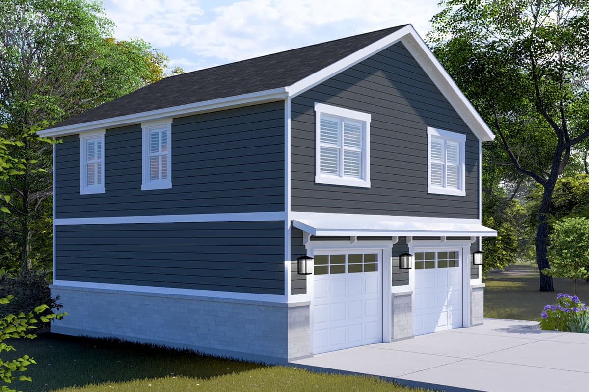 Plan 61507UT: Traditional 2-Bed ADU with Open Concept and Garage Below - 1049 Sq Ft - Image #4 - Carriage, Country, Traditional