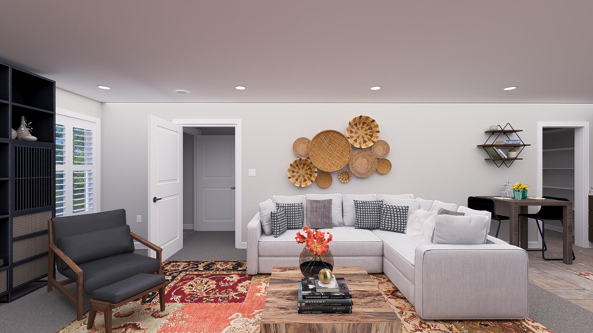 Plan 61507UT: Traditional 2-Bed ADU with Open Concept and Garage Below - 1049 Sq Ft - Image #7 - Carriage, Country, Traditional