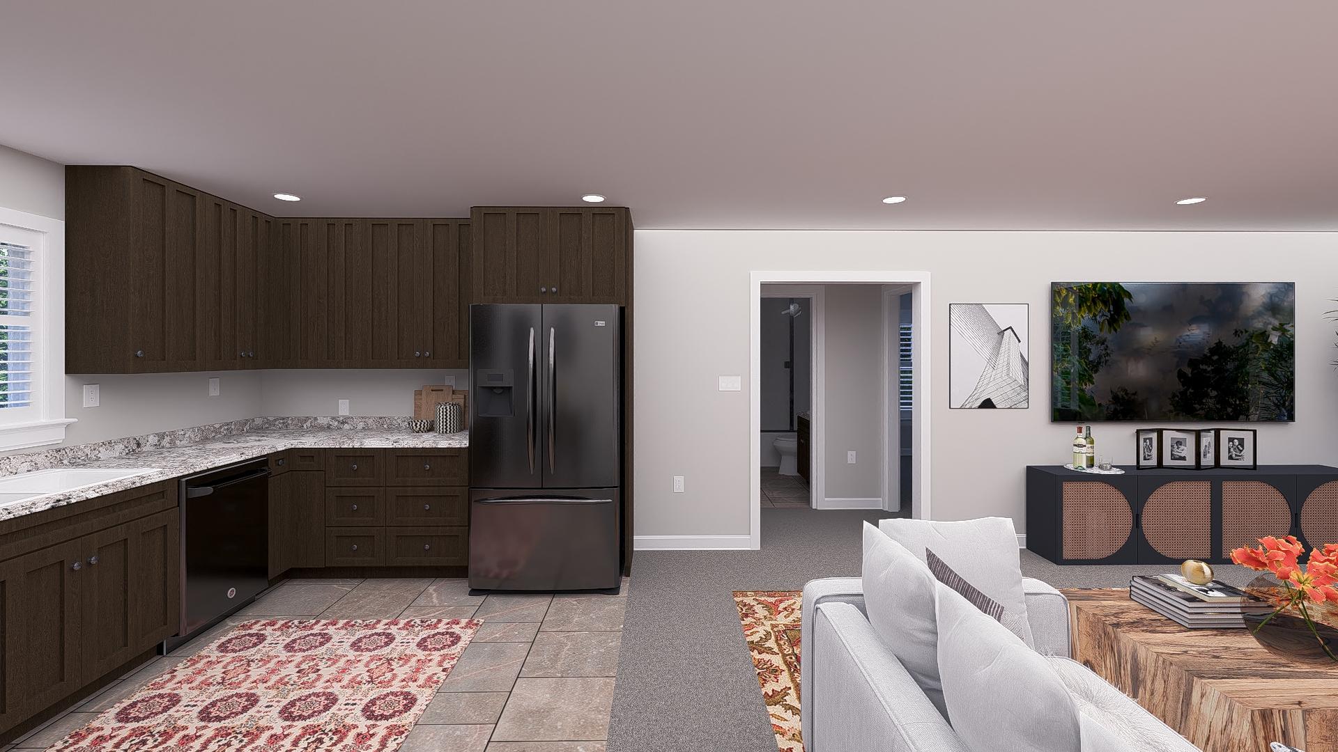 Plan 61507UT: Traditional 2-Bed ADU with Open Concept and Garage Below - 1049 Sq Ft - Image #10 - Carriage, Country, Traditional