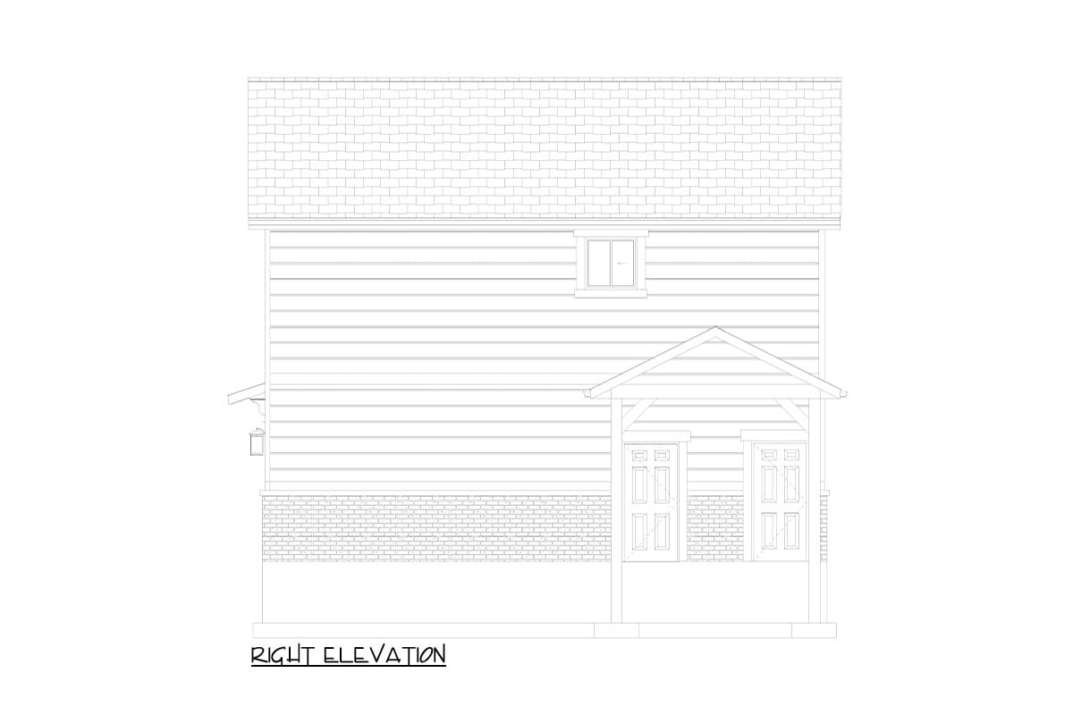 Plan 61507UT: Traditional 2-Bed ADU with Open Concept and Garage Below - 1049 Sq Ft - Image #14 - Carriage, Country, Traditional