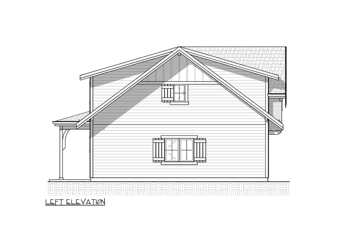 Plan 330020WLE: 2-Bed ADU Carriage House Garage with Workshop - 837 Sq Ft - Image #7 - Carriage, Cottage, Country, Modern Farmhouse