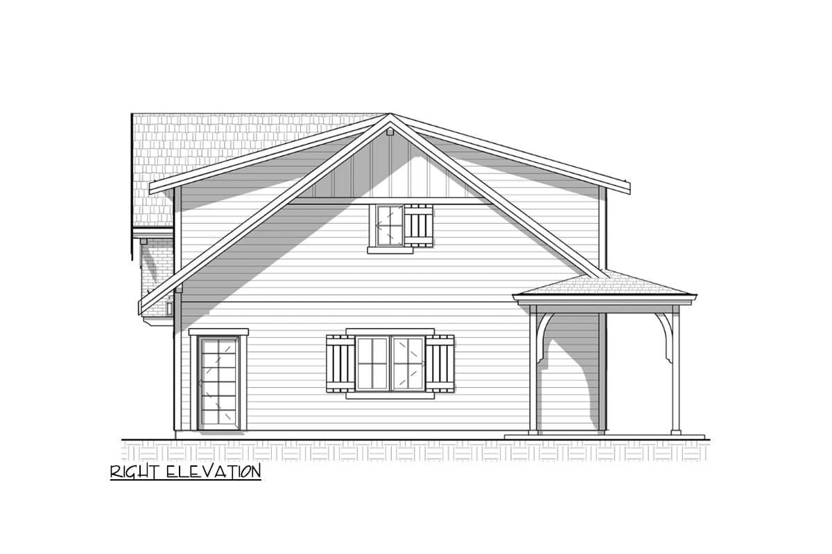 Plan 330020WLE: 2-Bed ADU Carriage House Garage with Workshop - 837 Sq Ft - Image #9 - Carriage, Cottage, Country, Modern Farmhouse