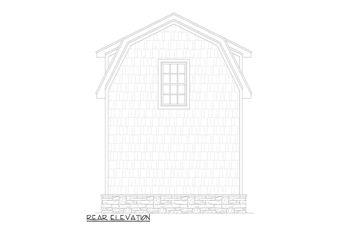 Plan 680339VR: Farmhouse Style Garage Plan with Storage Room Above - 448 Sq Ft - Image #4 - Cottage, Country, Farmhouse