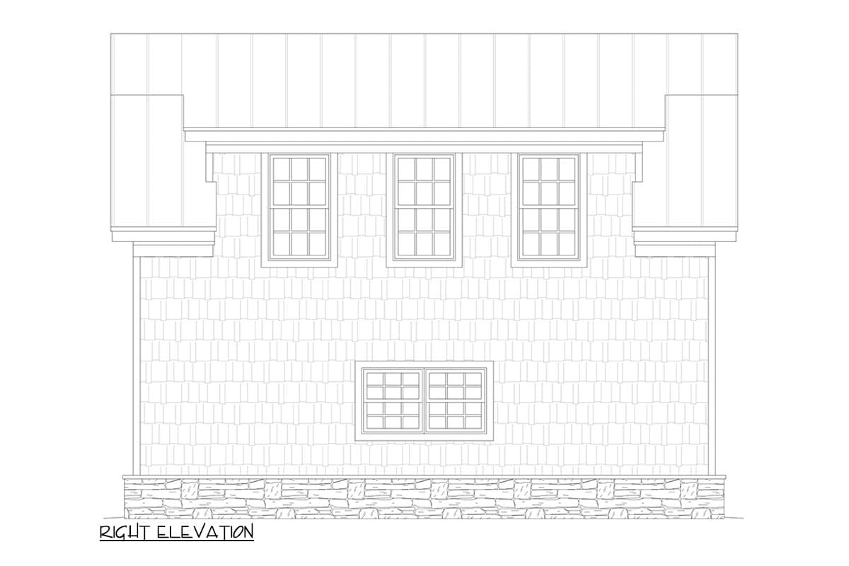Plan 680339VR: Farmhouse Style Garage Plan with Storage Room Above - 448 Sq Ft - Image #5 - Cottage, Country, Farmhouse