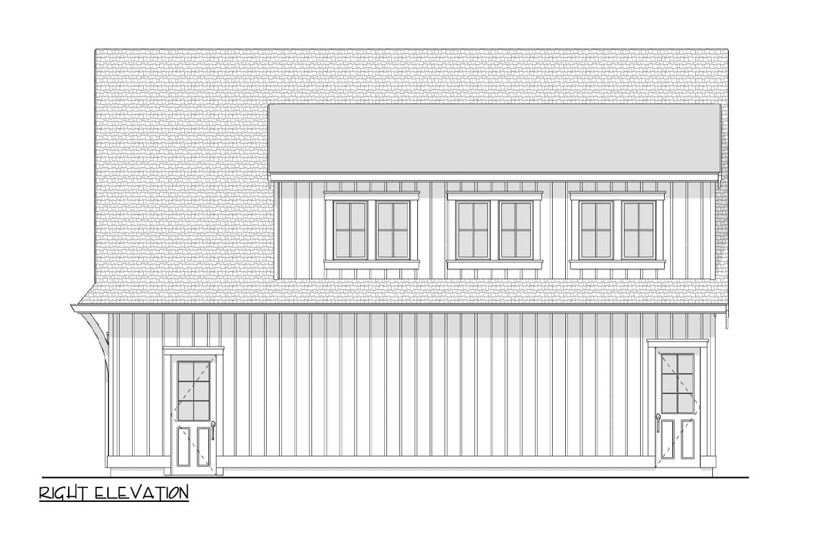 Plan 270101AF: 4-Car Modern Farmhouse Garage with 2-Bed ADU - 890 Sq Ft - Image #8 - Carriage, Cottage, Craftsman, Modern Farmhouse
