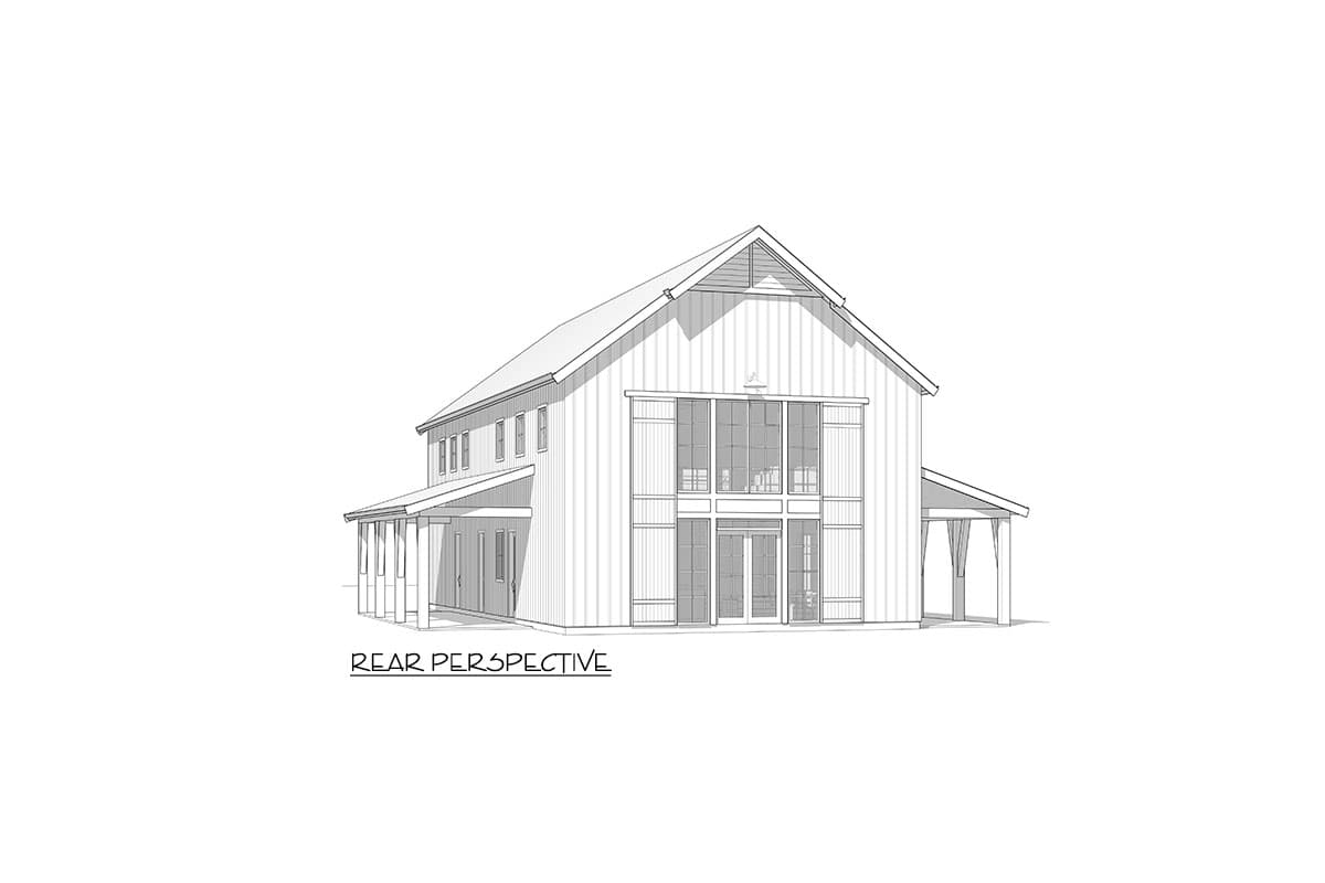 Plan 270102AF: 4-Bed Barndominium-Style House Plan with Vaulted Loft - 3450 Sq Ft - Image #7 - Barndominium, Country, Modern Farmhouse, New American